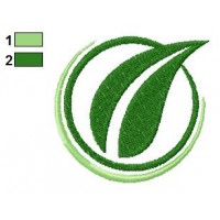 Leaf Logo Embroidery Design
